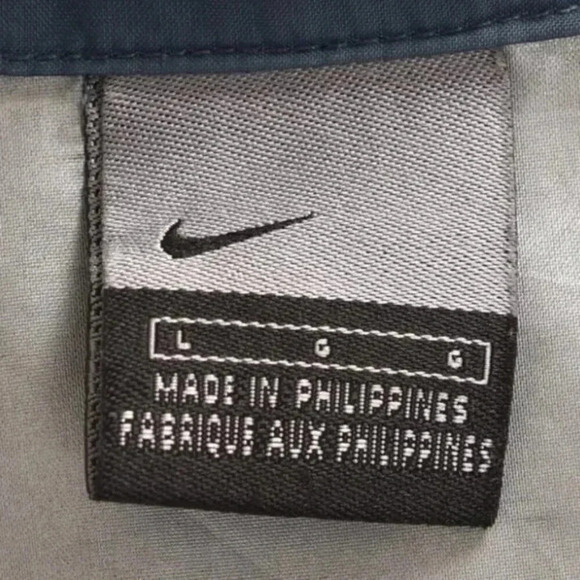 Nike Windbreaker  Jacket Blue Nylon Full Zip Reflective Stripes Size Large - Picture 8 of 12